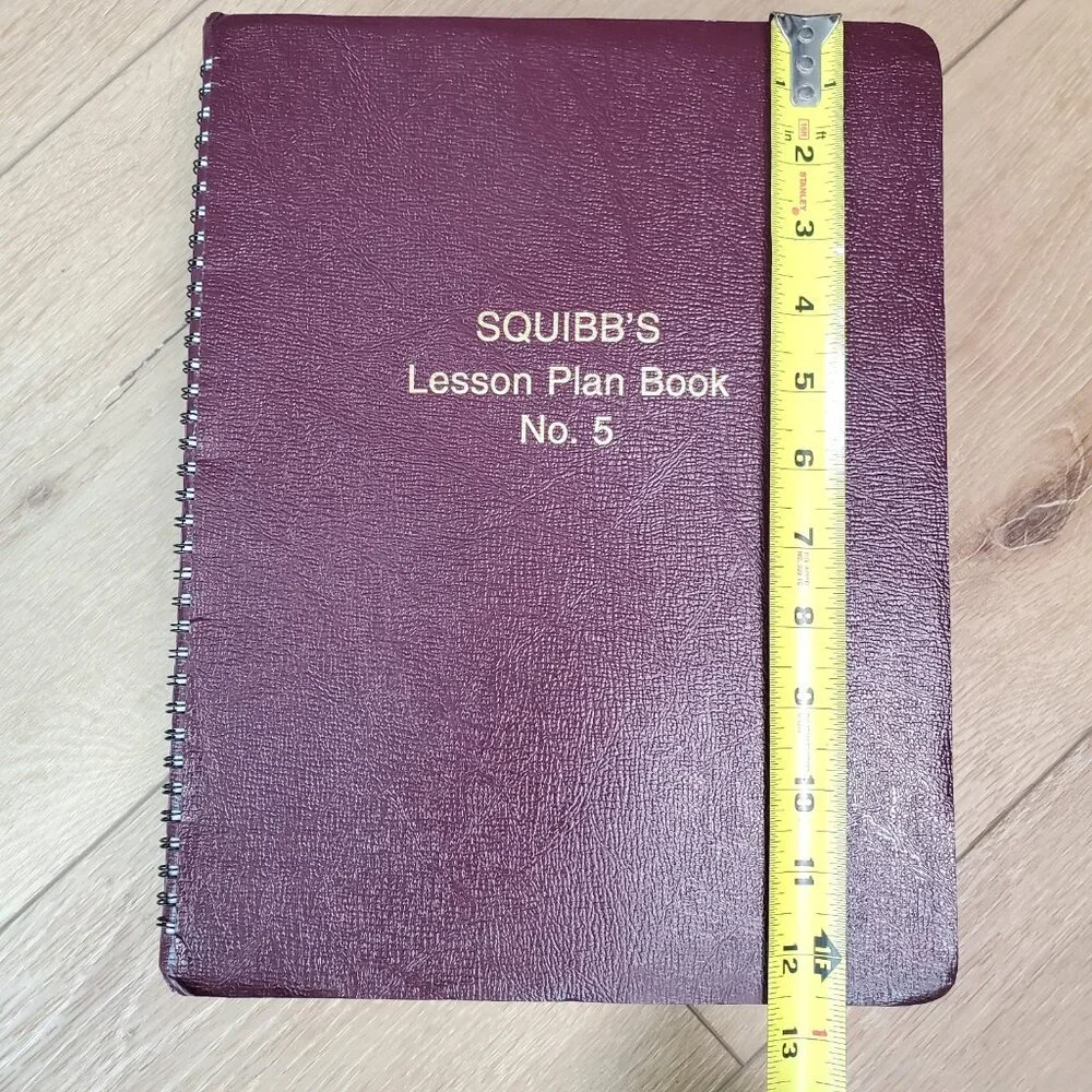SQUIBBS LESSON PLAN BOOK Vintage Teacher School Planner Blank No 5 Maroon Daily